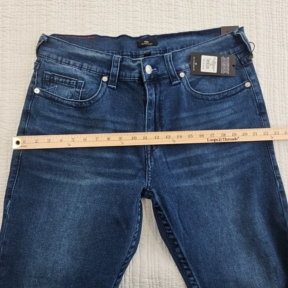 True Religion Ricky Jeans Men's 38 x 34 Relaxed Straight Blue Denim NWT NEW‎